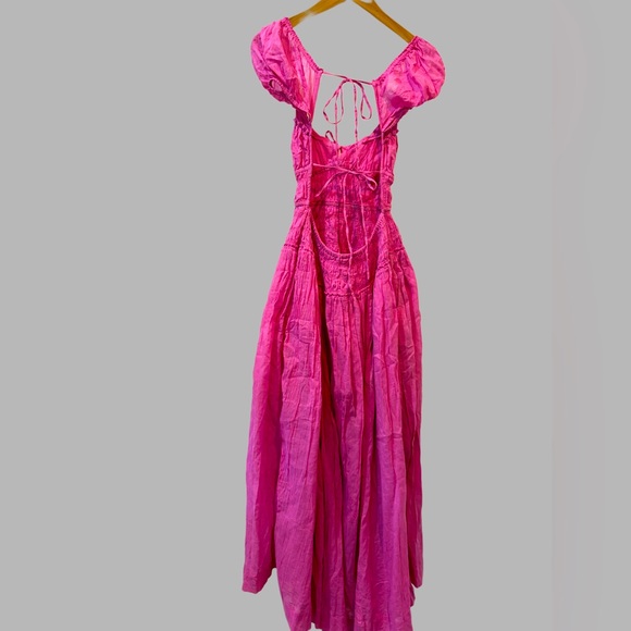 Free People Pink Midi Bonita Dress backless - Picture 3 of 10